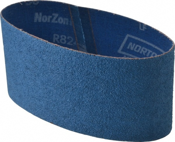Abrasive Belt: 3-1/2" Wide, 15-1/2" Long, 50 Grit, Zirconia Alumina