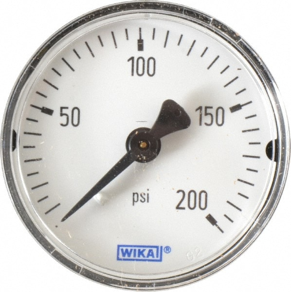 Wika 4253311 Pressure Gauge: 2" Dial, 1/4" Thread, NPT, Center Back Mount Image