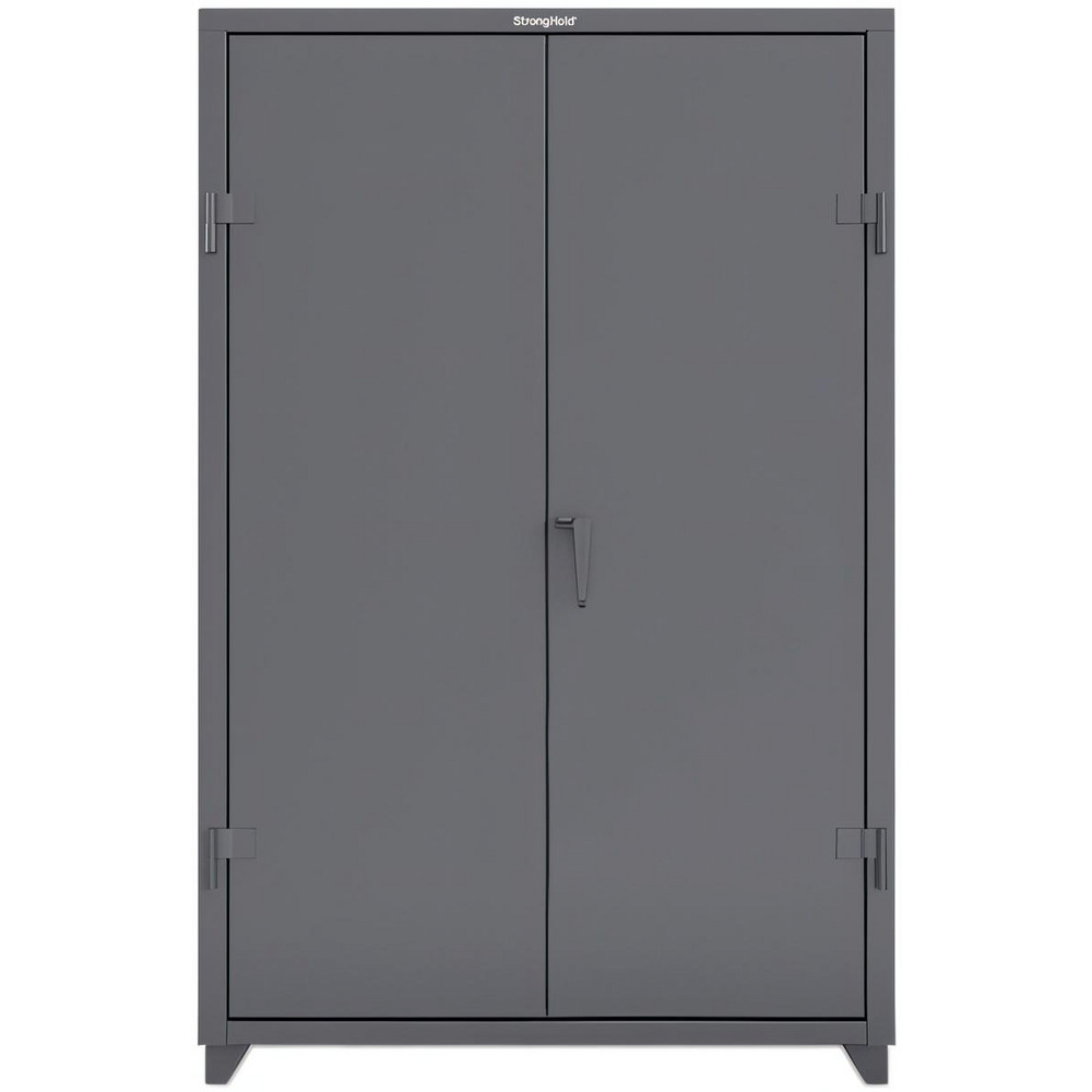 Steel Storage Cabinet, Shelf & Adjustable Shelf Cabinet: 48" Wide, 24" Deep, 78" High - 1950 lb Load Capacity, 4 Shelf, 0.000 Drawer, Padlock Hasp