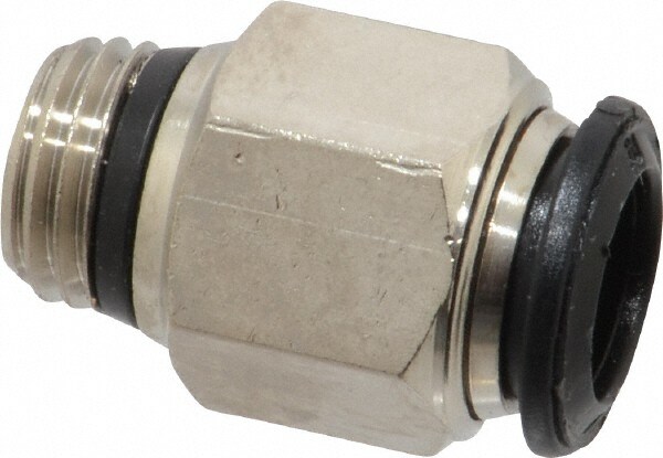 Push-To-Connect Tube to Universal Thread Tube Fitting: Male, Straight, 1/4" Thread