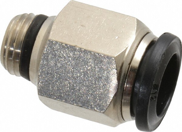 Push-To-Connect Tube to Universal Thread Tube Fitting: Male, Straight, 1/4" Thread