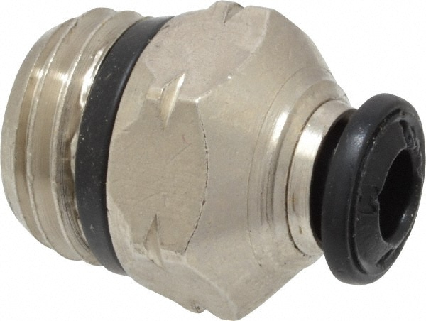 Push-To-Connect Tube to Universal Thread Tube Fitting: Male, Straight, 1/4" Thread