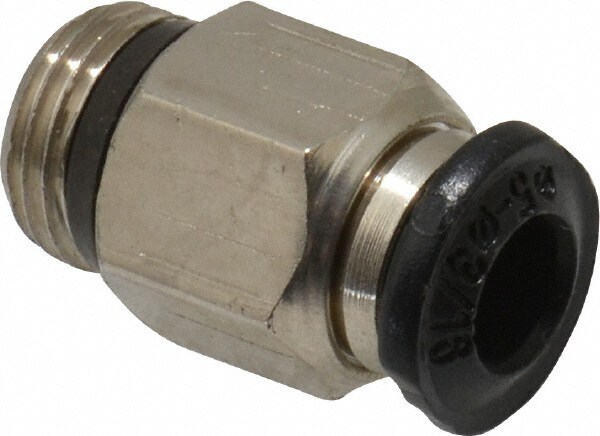 Push-To-Connect Tube to Universal Thread Tube Fitting: Male, Straight, 1/8" Thread