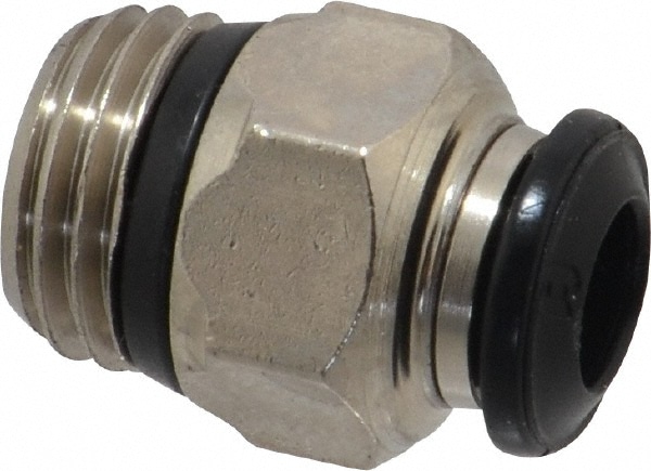 Push-To-Connect Tube to Universal Thread Tube Fitting: Male, Straight, 1/4" Thread