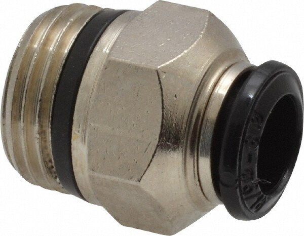 Push-To-Connect Tube to Universal Thread Tube Fitting: Male, Straight, 3/8" Thread