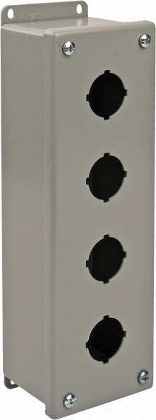 nVent Hoffman E4PB 4 Hole, 1.2 Inch Hole Diameter, Steel Pushbutton Switch Enclosure Image