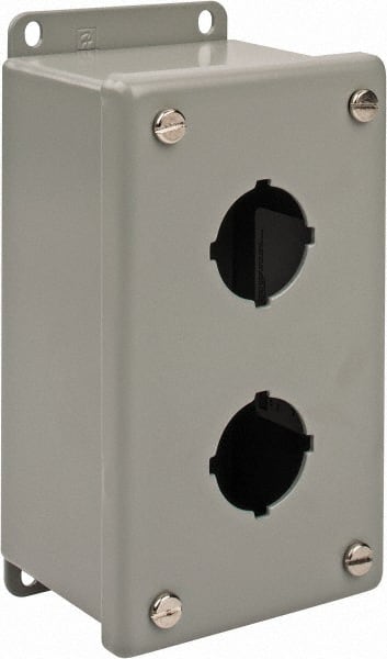nVent Hoffman E2PB 2 Hole, 1.2 Inch Hole Diameter, Steel Pushbutton Switch Enclosure 