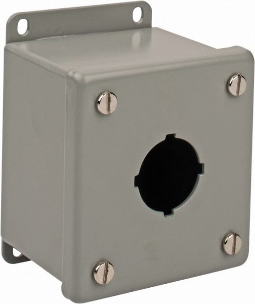 nVent Hoffman E1PB 1 Hole, 1.2 Inch Hole Diameter, Steel Pushbutton Switch Enclosure 
