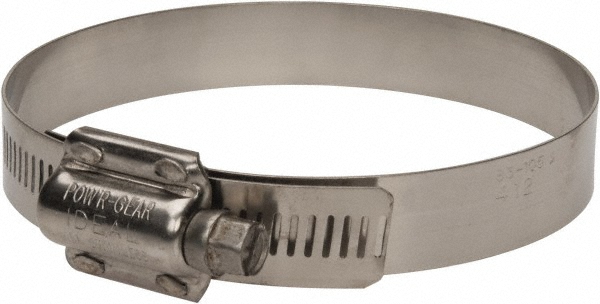 Worm Gear Clamp: SAE 412, 3-1/4 to 4-1/8" Dia, Stainless Steel Band