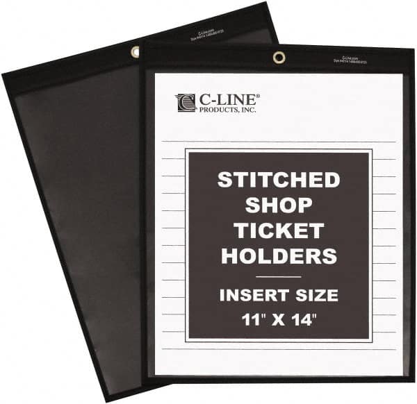 25 Pc Stitched Shop Ticket Holder: Clear
