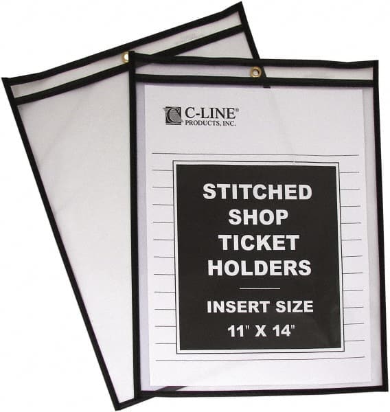 C-LINE. 46117 25 Pc Stitched Shop Ticket Holder: Clear 