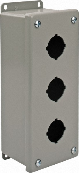 nVent Hoffman E3PB 3 Hole, 1.2 Inch Hole Diameter, Steel Pushbutton Switch Enclosure Image