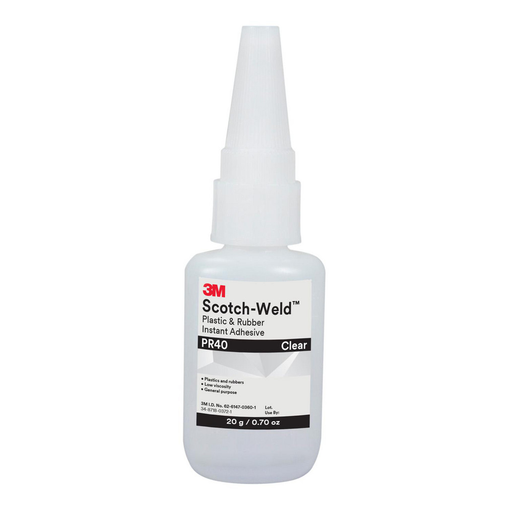 3M Scotch-Weld Scotch-Weld™ Plastic & Rubber"stant Adhesive PR40, Clear, 20 Gram | Part #00051115252044