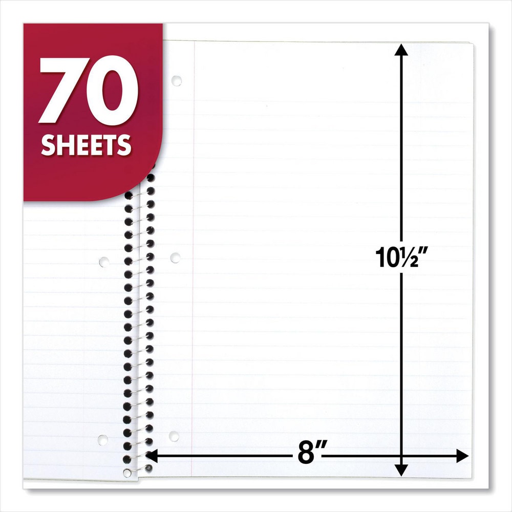 Mead - Notebook: 70 Sheets, Wide Ruled, White Paper | MSC Direct