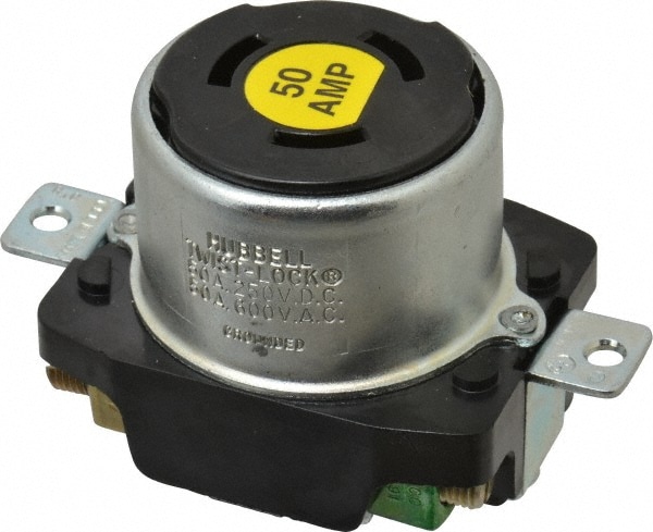 Hubbell Wiring Device-Kellems HBL7379 250 VDC, 600 VAC, 50 Amp, Self Grounding Receptacle Image