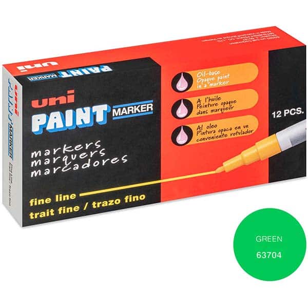 12 PACK) UNI-PAINT MARKERS PX-20 GREEN 63604 MED LINE Oil Base Permanent  Paint