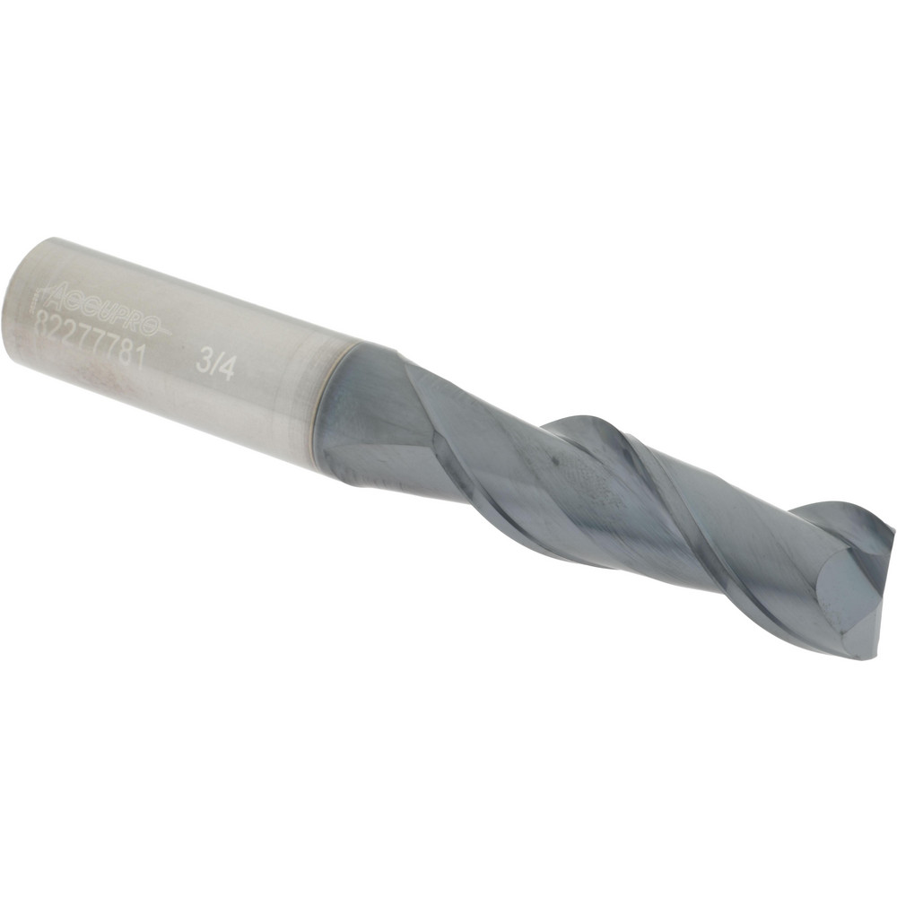 Accupro 12181739 Square End Mill: 3/4 Dia, 2-1/4 LOC, 3/4 Shank Dia, 5 OAL, 2 Flutes, Solid Carbide Image