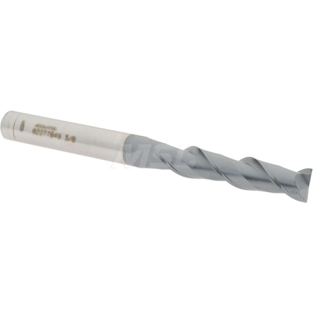 12181757 Square End Mill: 3/8 Dia, 1-3/4 LOC, 3/8 Shank Dia, 4 OAL, 2 Flutes, Solid Carbide  