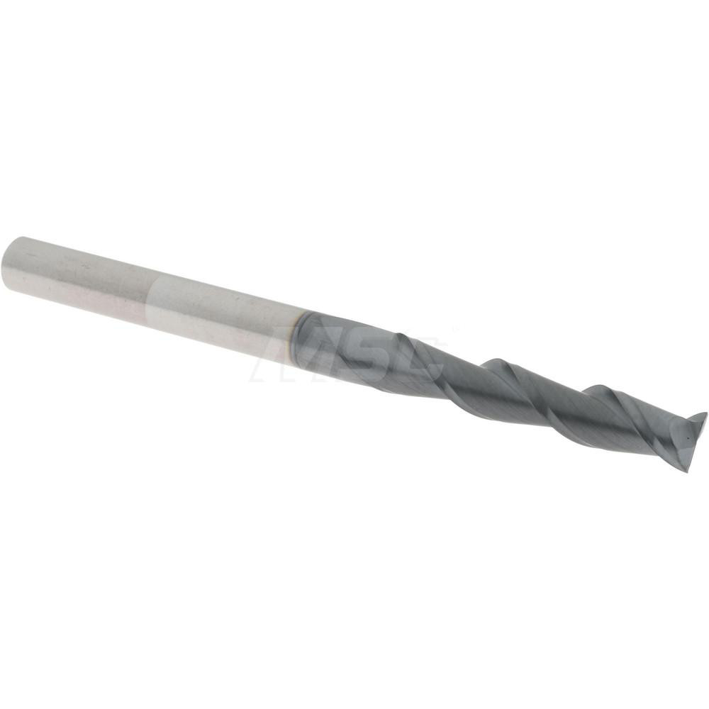 12181778 Square End Mill: 3/16 Dia, 1 LOC, 3/16 Shank Dia, 2.5 OAL, 2 Flutes, Solid Carbide  