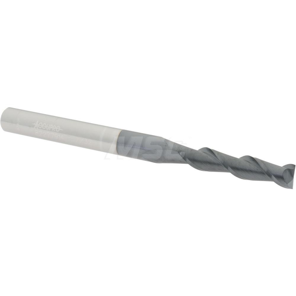 12181781 Square End Mill: 7/32 Dia, 1 LOC, 1/4 Shank Dia, 3 OAL, 2 Flutes, Solid Carbide  