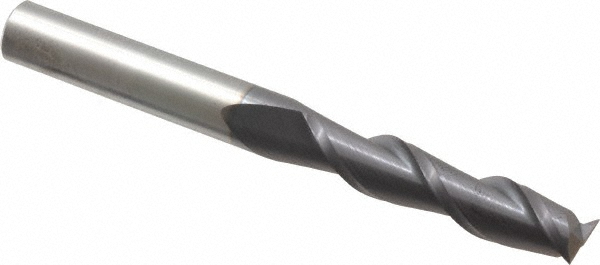 12181790 Square End Mill: 5/16 Dia, 1-3/8 LOC, 5/16 Shank Dia, 3 OAL, 2 Flutes, Solid Carbide  