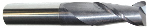 Accupro 12181442 Square End Mill: 27/64 Dia, 1 LOC, 7/16 Shank Dia, 2-3/4 OAL, 2 Flutes, Solid Carbide 