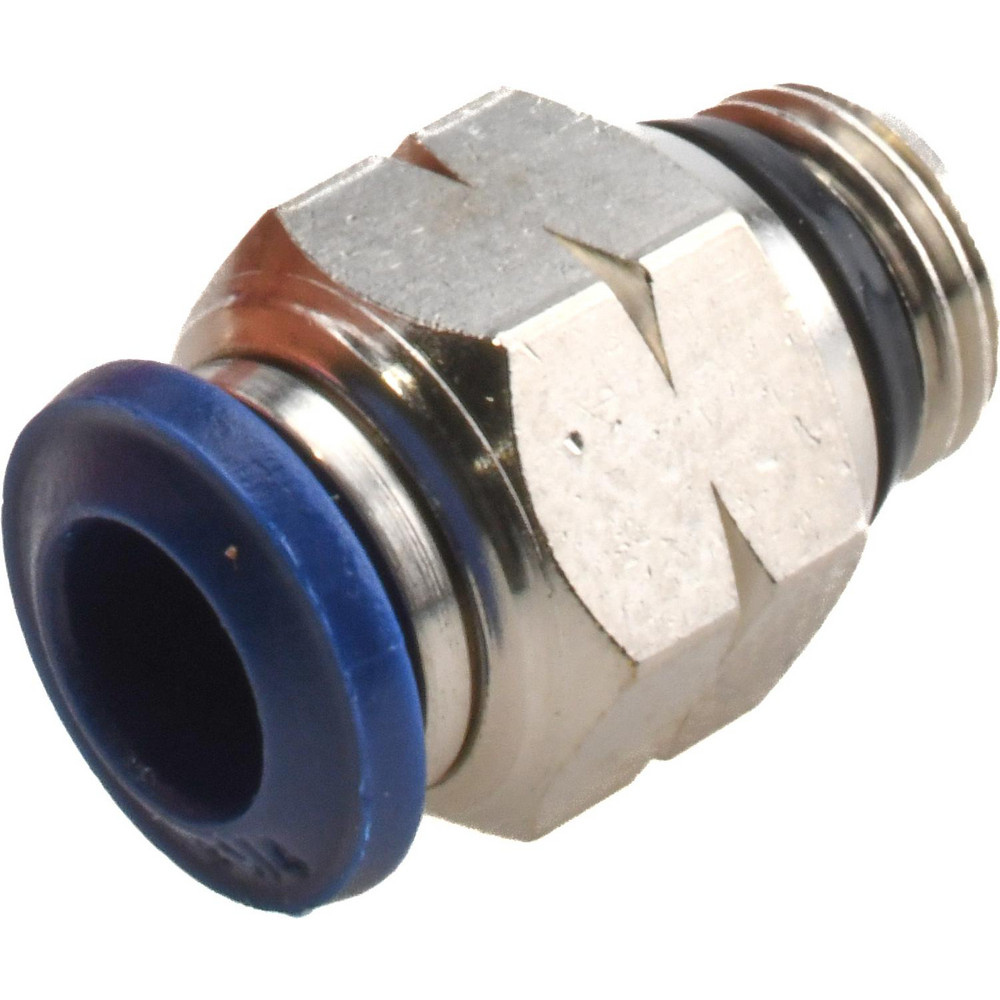 Push-To-Connect Tube to Universal Thread Tube Fitting: Male, Straight, 1/8" Thread, 1/4" OD