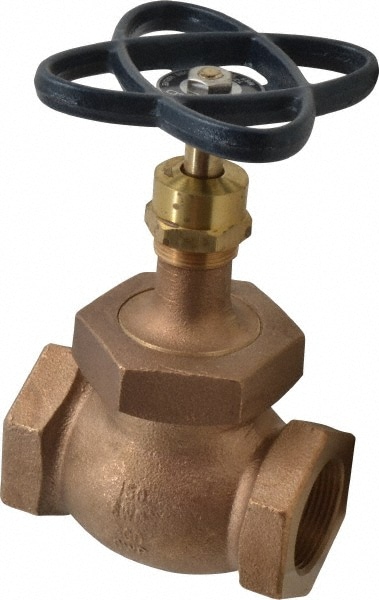 NIBCO NL3400B 1-1/4" Pipe, Threaded Ends, Bronze Integral Globe Valve Image