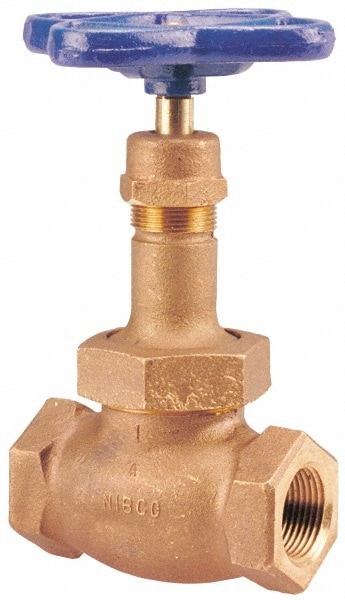 NIBCO NL3MN0C 1-1/2" Pipe, Threaded Ends, Bronze Renewable Full Plug Disc Globe Valve Image