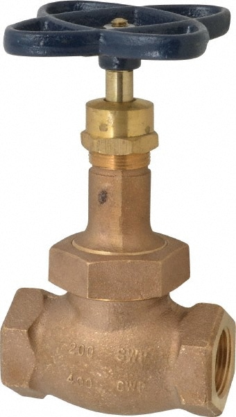 NIBCO NL3MN0A 1" Pipe, Threaded Ends, Bronze Renewable Full Plug Disc Globe Valve Image