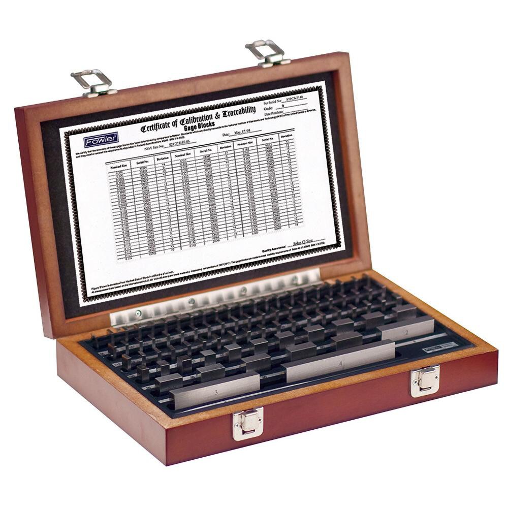 Gage Block Set: 0.05 to 4'' Range, 81 Pc, Economy Grade, Steel
