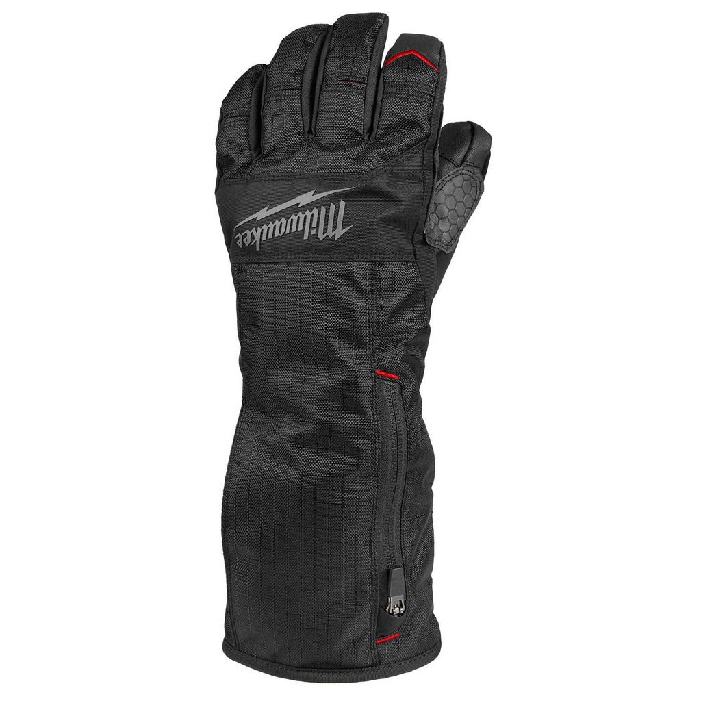 Milwaukee Tool | Milwaukee Heated Winter Gloves: Black, Small - Black, Hook & Loop Cuff, Honeycomb Grip | Part #M700B-21S