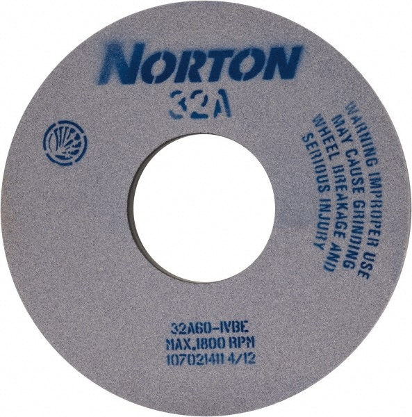 Norton 66253363928 Surface Grinding Wheel: 14" Dia, 1" Thick, 5" Hole, 60 Grit, I Hardness Image