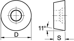 Kennametal 1157540 RPGB2515 KC730 Carbide Milling Insert Image