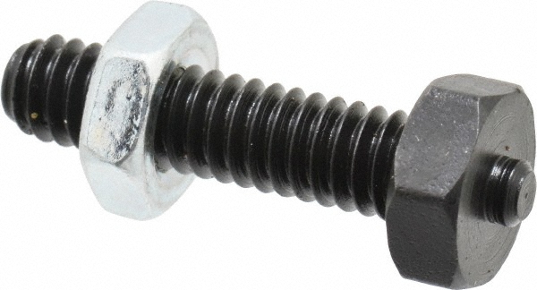 Jergens 1/4-20 Thread, 7/16" Size, 1-1/4" Long, Black Oxide Coated, Low Carbon Steel Clamp Rest - 29/32" Thread Length, 5/32" Pin Diam x 5/64" Pin
