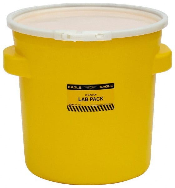 Eagle 1652 20 Gallon Capacity, Plastic Lever Lock, Yellow Lab Pack 