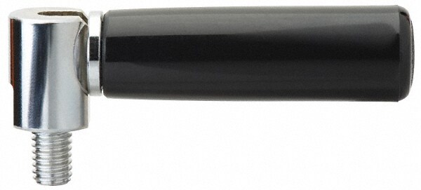 25/32 Inch Handle Diameter, M8x1.25 Stem, Revolving, Folding Chrome plated Handwheel and Machine Handle