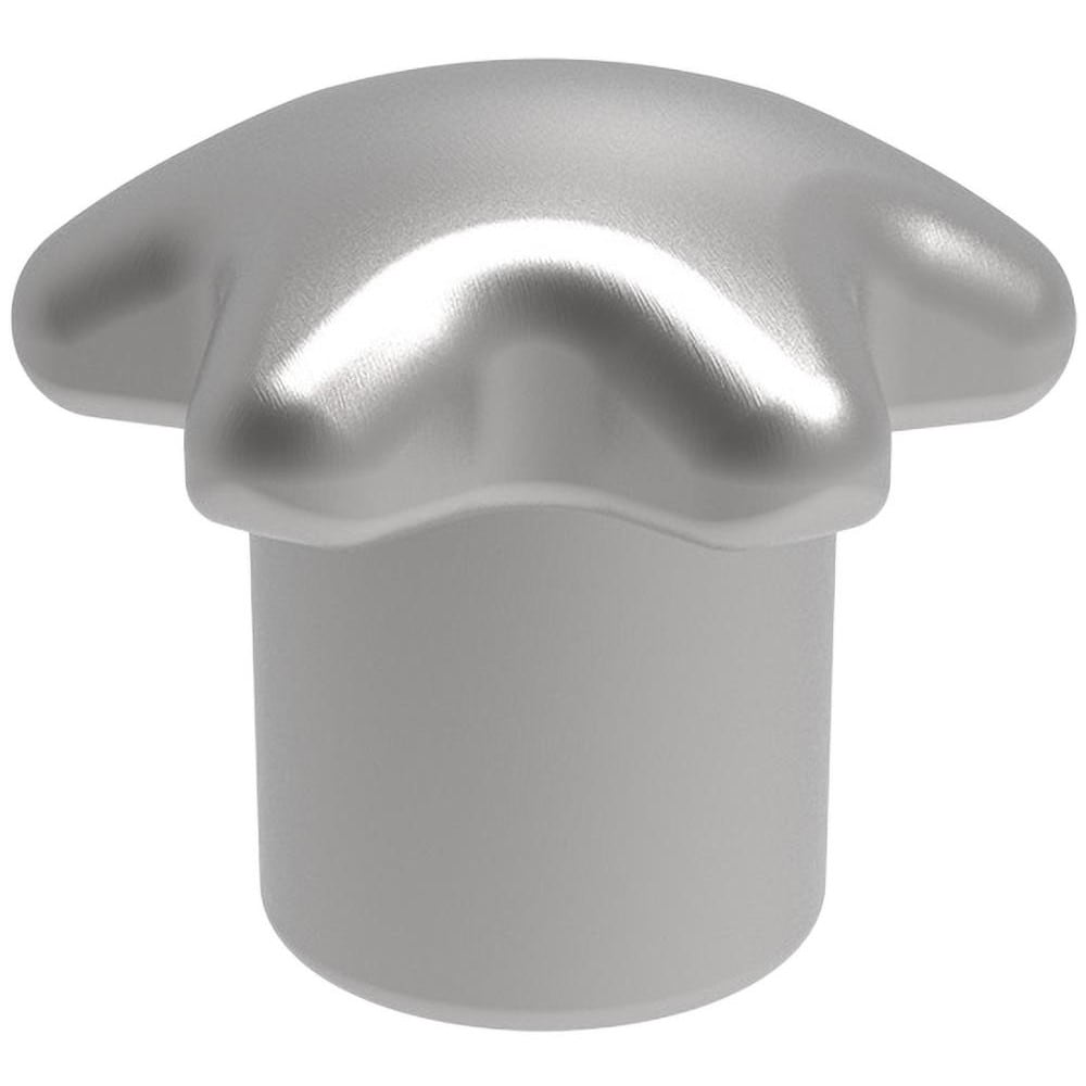 Lobed (Palm-Grip) Knob: 2-3/4" Head Dia, 6 Points, Aluminum
