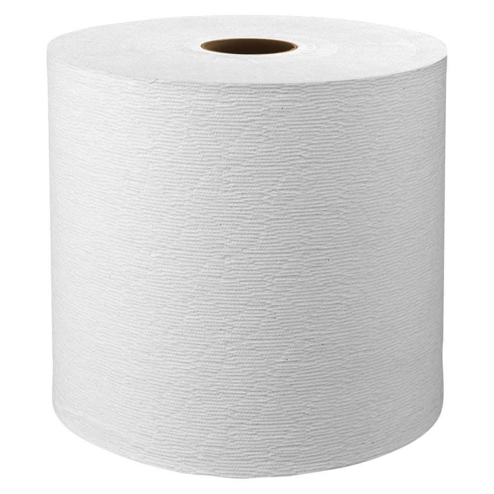 12 Qty 425 ' Hard Roll of 1 Ply White Paper Towels
