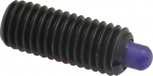 Threaded Spring Plunger: 1/2-13, 1-1/4" Thread Length, 0.248" Dia, 1/4" Projection