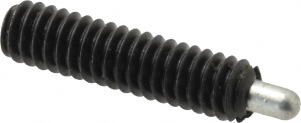Threaded Spring Plunger: 1/4-20, 1" Thread Length, 0.119" Dia, 3/16" Projection