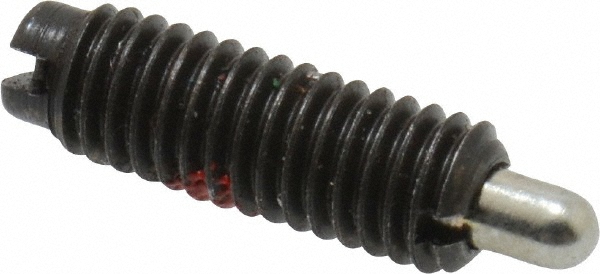 Threaded Spring Plunger: #10-32, 9/16" Thread Length, 0.093" Dia, 1/8" Projection