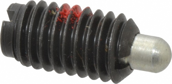 Threaded Spring Plunger: 3/8-16, 11/16" Thread Length, 0.186" Dia, 3/16" Projection