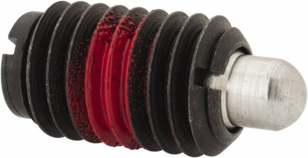 Threaded Spring Plunger: 1/2-13, 13/16" Thread Length, 0.248" Dia, 1/4" Projection
