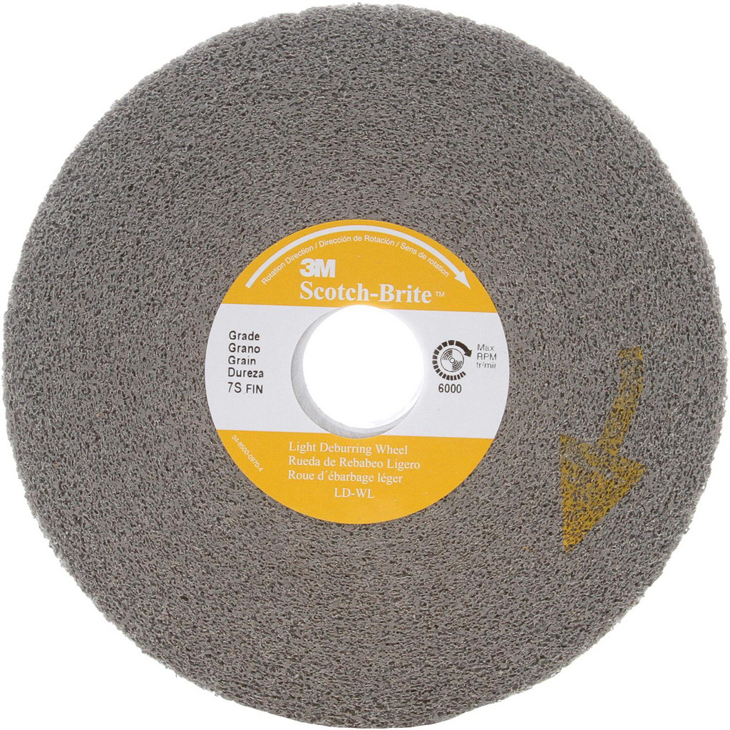 3M | Scotch-Brite™ Deburring Wheel: 10" Dia, 1/2" Face Width, 5" Hole, 7 Density, Silicon Carbide - Fine Grade, Convolute, Series LD-WL