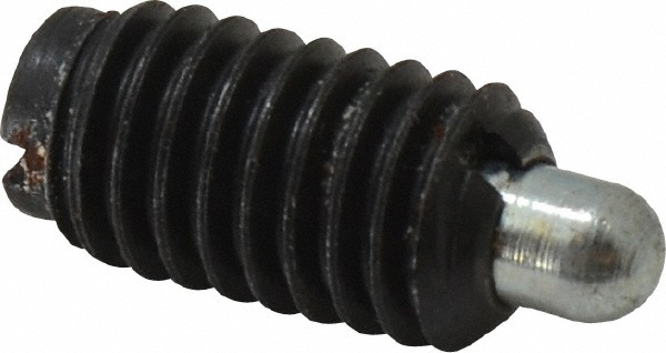Threaded Spring Plunger: 3/8-16, 11/16" Thread Length, 0.186" Dia, 3/16" Projection
