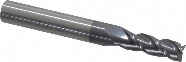 12181973 Square End Mill: 17/64 Dia, 3/4 LOC, 5/16 Shank Dia, 2-1/2 OAL, 3 Flutes, Solid Carbide  