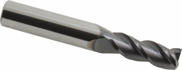 12182006 Square End Mill: 21/64 Dia, 7/8 LOC, 3/8 Shank Dia, 2-1/2 OAL, 3 Flutes, Solid Carbide  