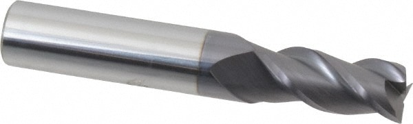 Accupro 12182054 Square End Mill: 29/64 Dia, 1 LOC, 1/2 Shank Dia, 3 OAL, 3 Flutes, Solid Carbide 