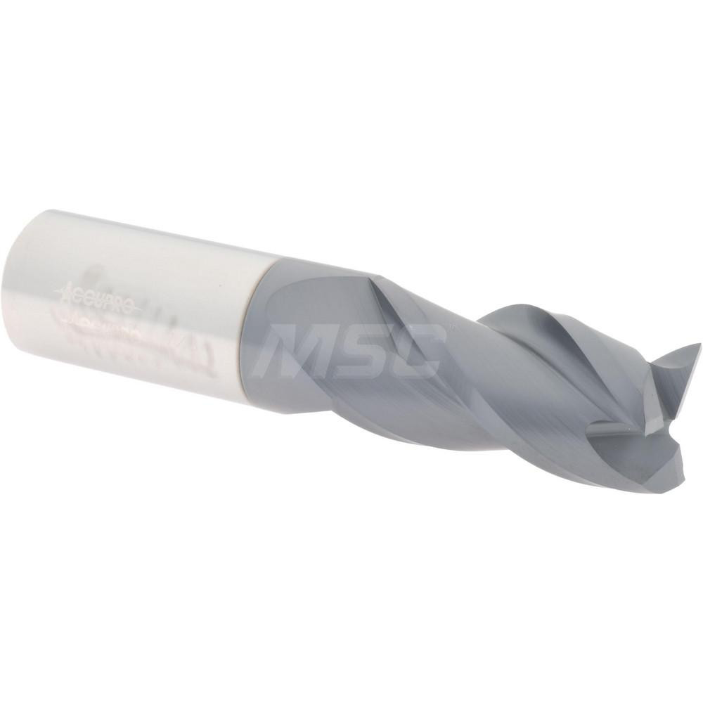 Accupro 12182150 Square End Mill: 7/8 Dia, 1-3/4 LOC, 7/8 Shank Dia, 4 OAL, 3 Flutes, Solid Carbide Image
